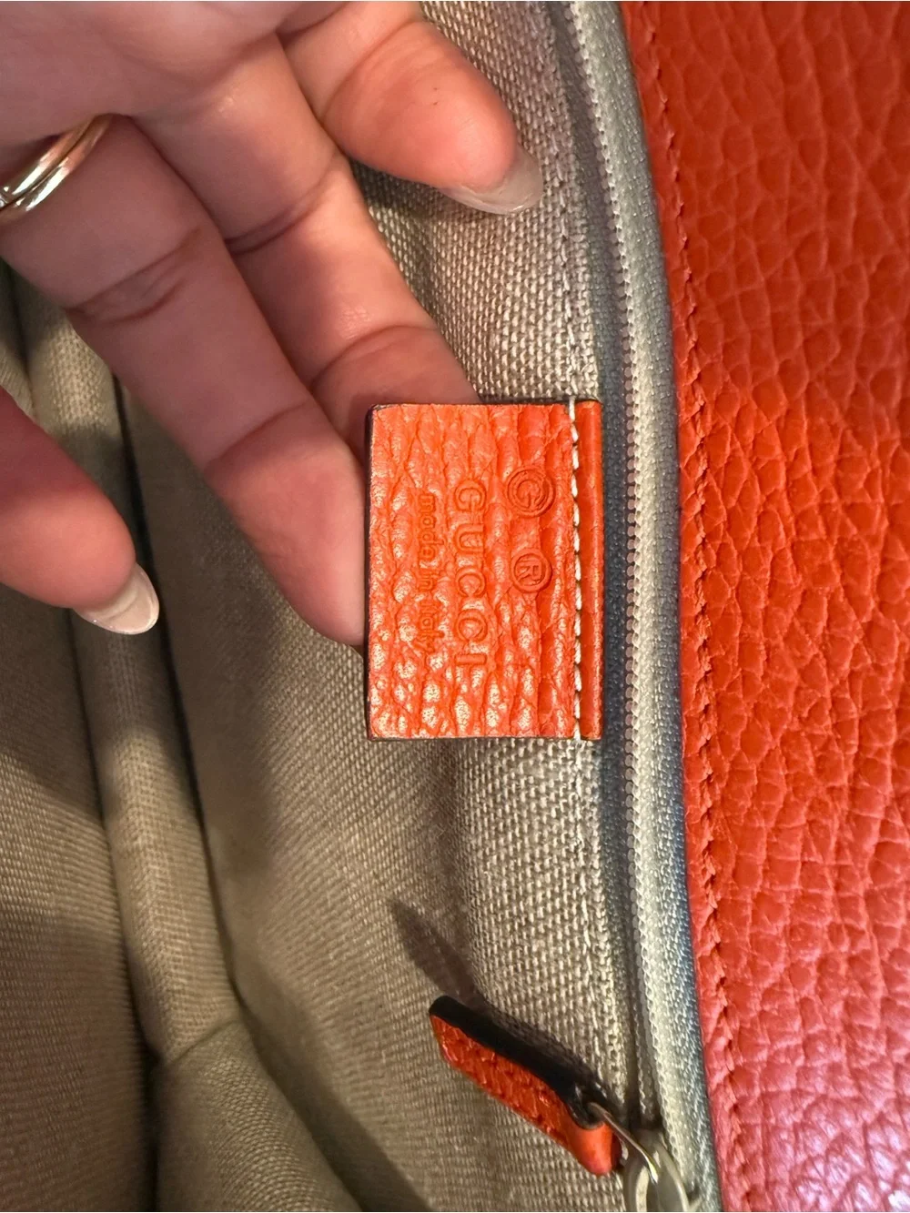 Gucci Coral Leather Chain Shoulder Bag with Gold Hardware